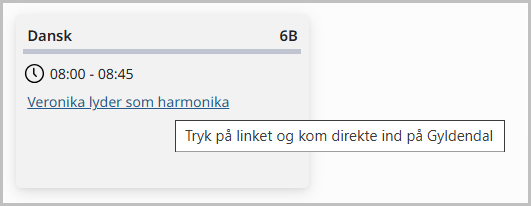 Eksempel på Ugeplansbrik med link