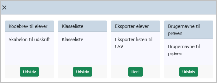 Udskriftsmuligheder i Kodeskift