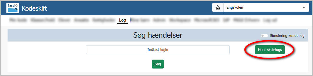 Funktionen Hent skolelogs
