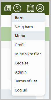 Admin tilgås på Profilikonnet