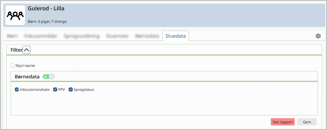 Stuedata i Barnets Vej