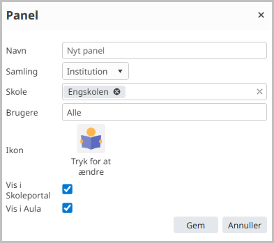 Administrer Panel