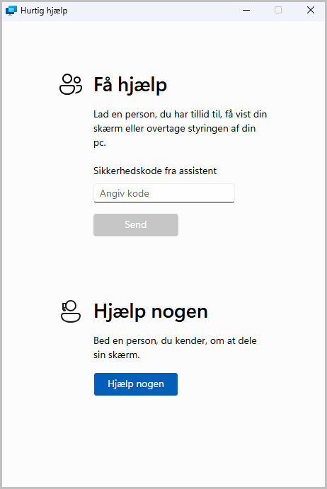 Hurtig hjælp - Få hjælp