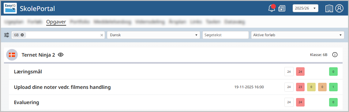 Opgaveoversigten