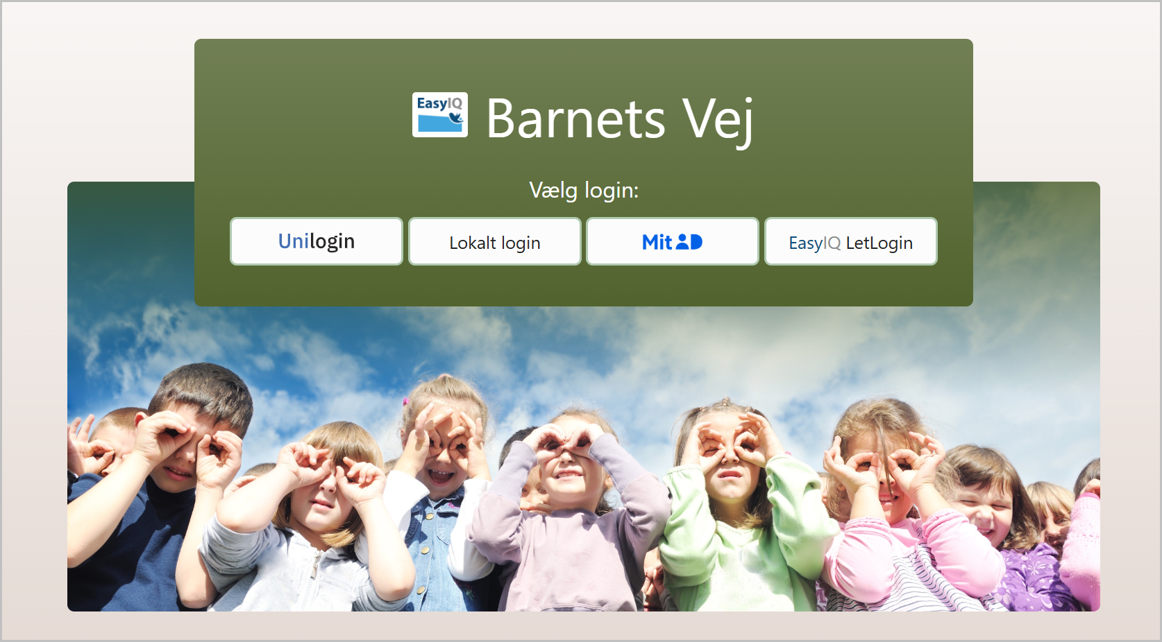 Login i Barnets Vej med MitID
