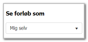 Dropdown til valg af elev i 'Se forløb som