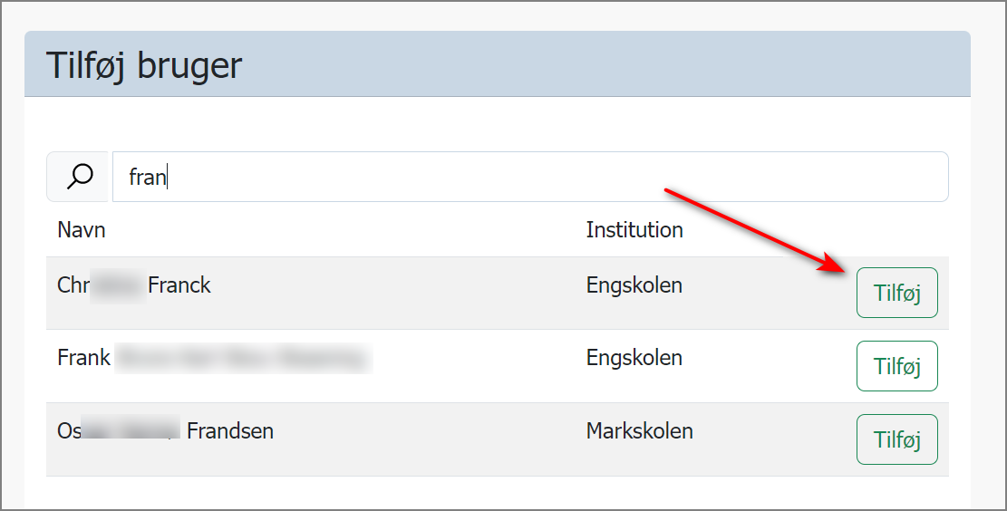 Knap til at tilføje ny bruger i Kodeskift.dk under MitID Erhverv.
