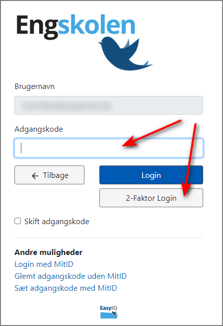 Vælg 2-faktor login